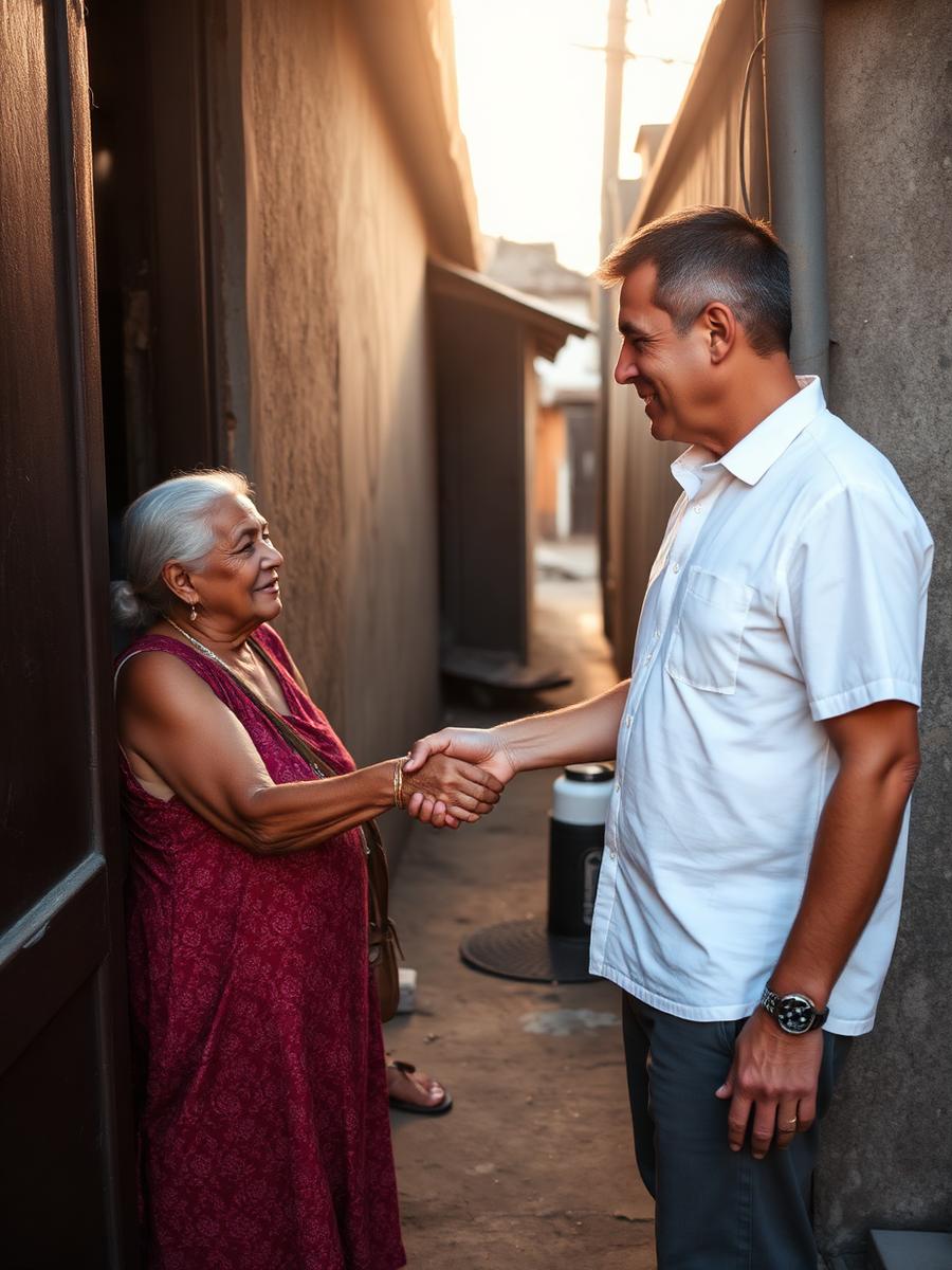 Conversa com moradora na porta de casa